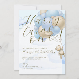 Bärenthema Kinder 1. Geburtstag Einladung