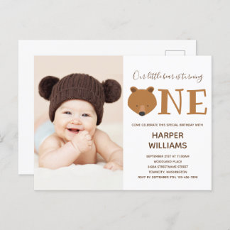 Bärentier zum Geburtstag Einladungspostkarte