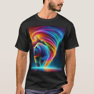 Bärentornado in Neonfarben. T-Shirt