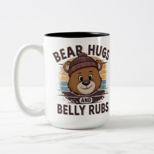 Bärenumarmungen und Bauchmassagen Süße Bärenstolz  Zweifarbige Tasse