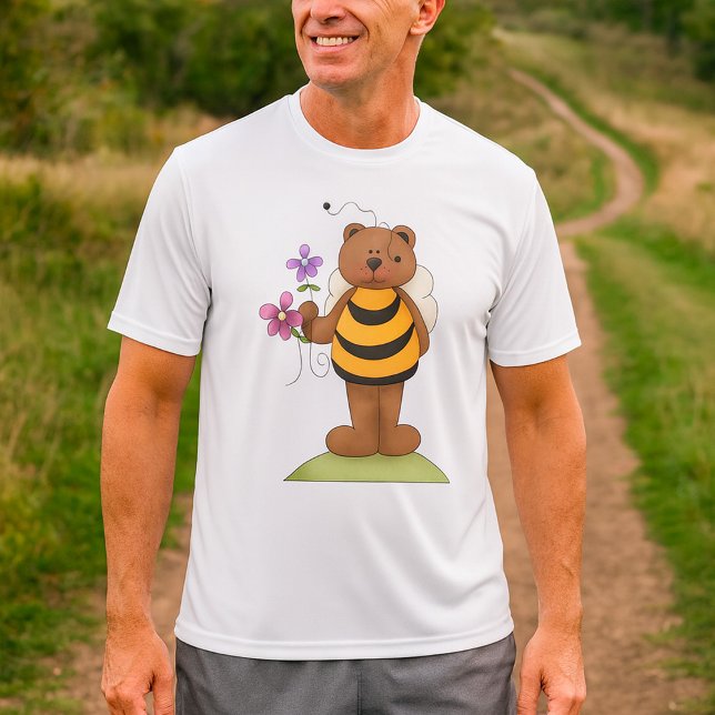 Bärenverkleidung mit Blume T-Shirt (Von Creator hochgeladen)
