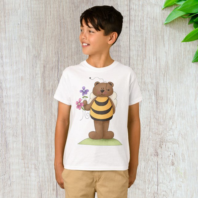 Bärenverkleidung mit Blume T-Shirt (Von Creator hochgeladen)