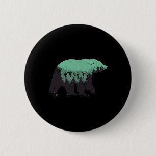 Bärenwald Natur Grizzly Wandern Outdoor Jagd Button
