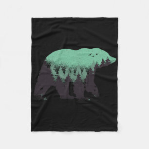 Bärenwald Natur Grizzly Wandern Outdoor Jagd  Fleecedecke