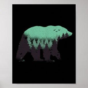 Bärenwald Natur Grizzly Wandern Outdoor Jagd Poster