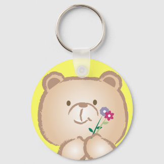 Bärenweibchen bringen Blume Schlüsselanhänger