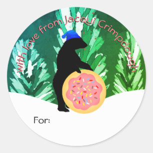 Bärenweihenkeks personalisiert von runder aufkleber