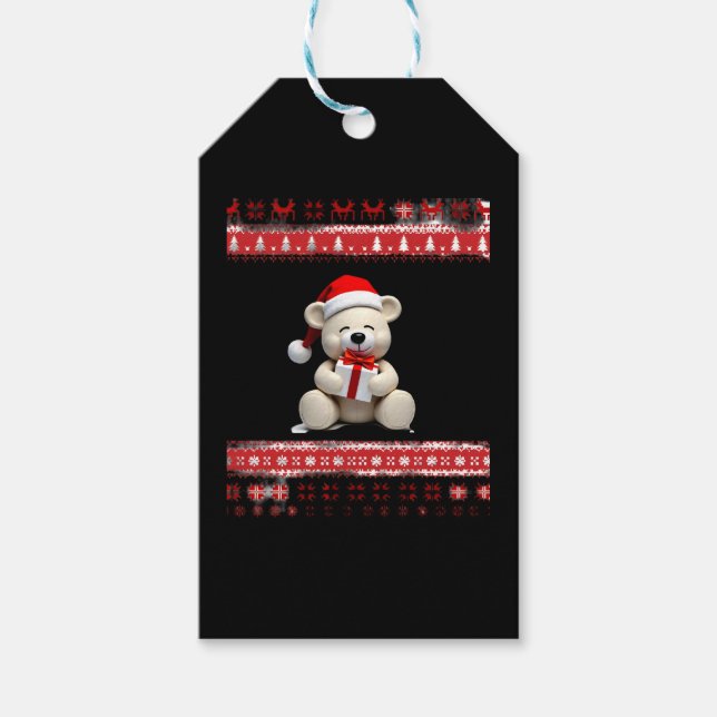 Bärenweihnachtsfest (1) geschenkanhänger (Vorderseite)