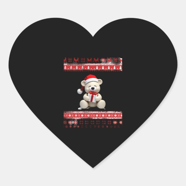 Bärenweihnachtsfest (1) Herz-Aufkleber (Vorderseite)