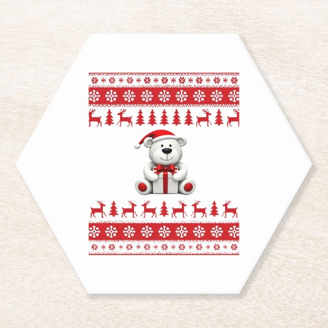 Bärenweihnachtsfest (1) untersetzer (Vorderseite)