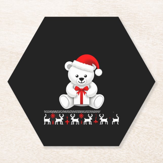 Bärenweihnachtsfest (2) untersetzer (Vorderseite)