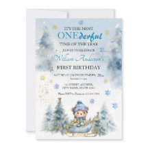 Bärenweihnachtsfest zum ersten Geburtstag Winter