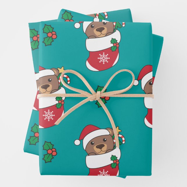 Bärenweihnachtskinder Geschenkpapier Set (Beispiel)