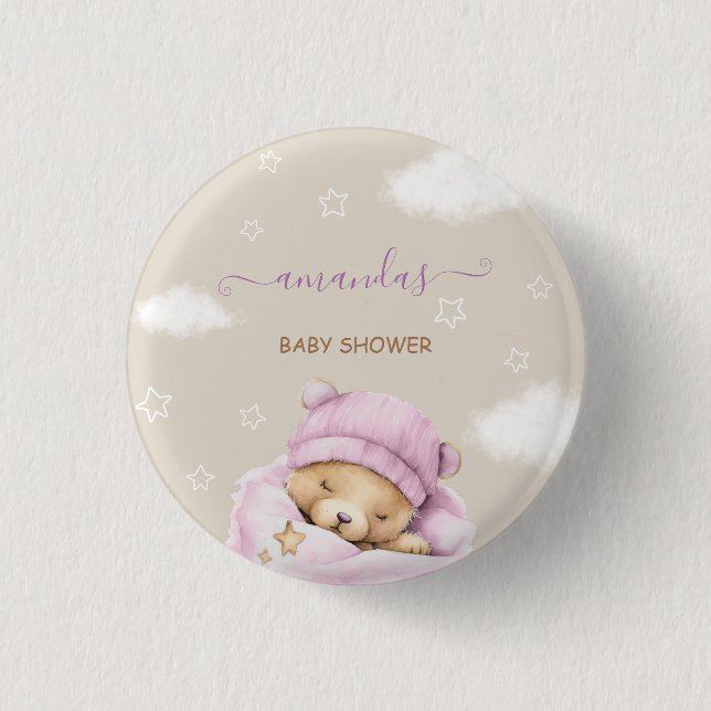 Bärenwolken Babydusche Button (Vorderseite)