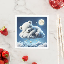 Bärenwolken schlafend Mond Tier Traum Serviette