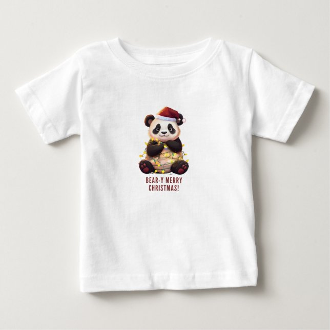 Bäreny Frohe Weihnachten! Playful Panda Baby T - S T-shirt (Vorderseite)