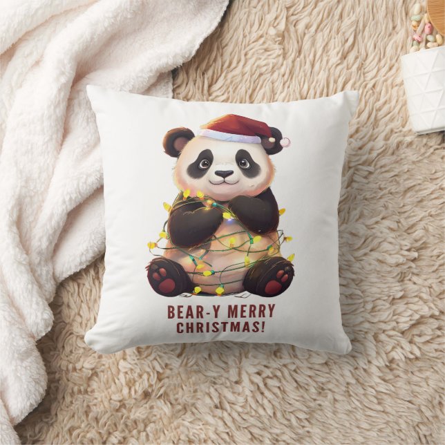 Bäreny Frohe Weihnachten! Playful Panda Pillow Kissen (Decke)