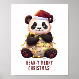 Bäreny Frohe Weihnachten! Playful Panda Poster