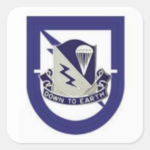 BarettFlash/DUI 1. Bn-507. Infanterie-Aufkleber Quadratischer Aufkleber