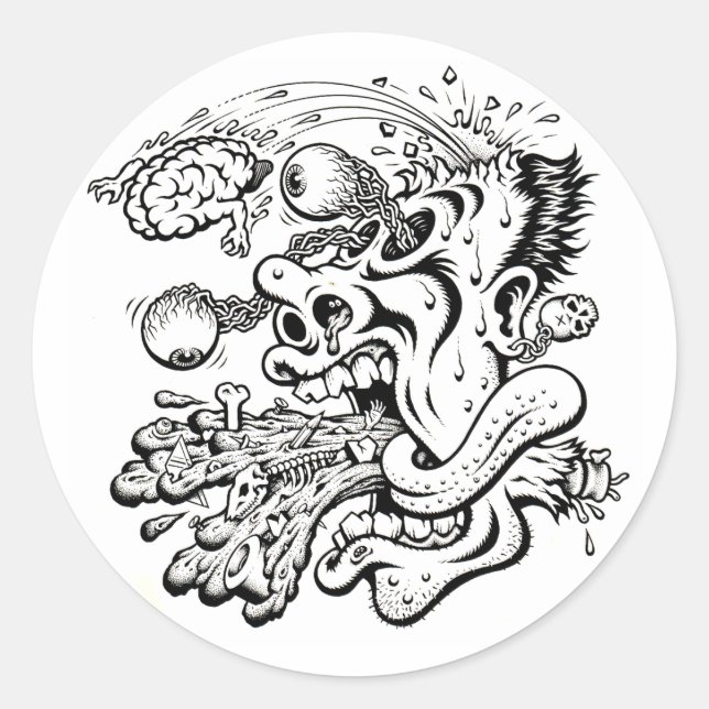 BARF BRAIN RUNDER AUFKLEBER (Vorderseite)