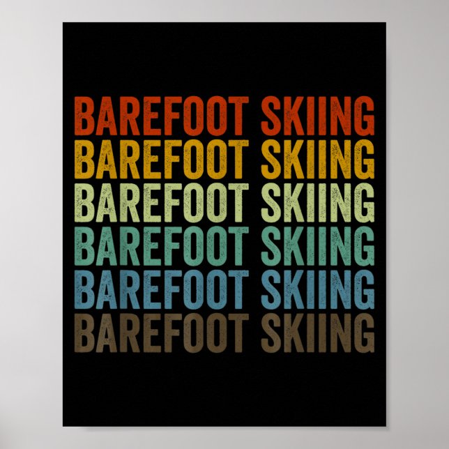 Barfuß-Skisport Retro  Poster (Vorne)