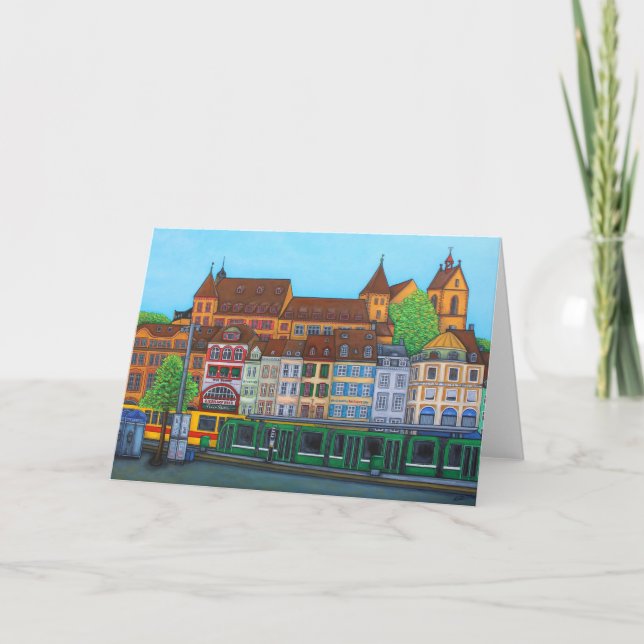Barfusserplatz, Basel-Gruß-Karte Karte (Vorderseite)