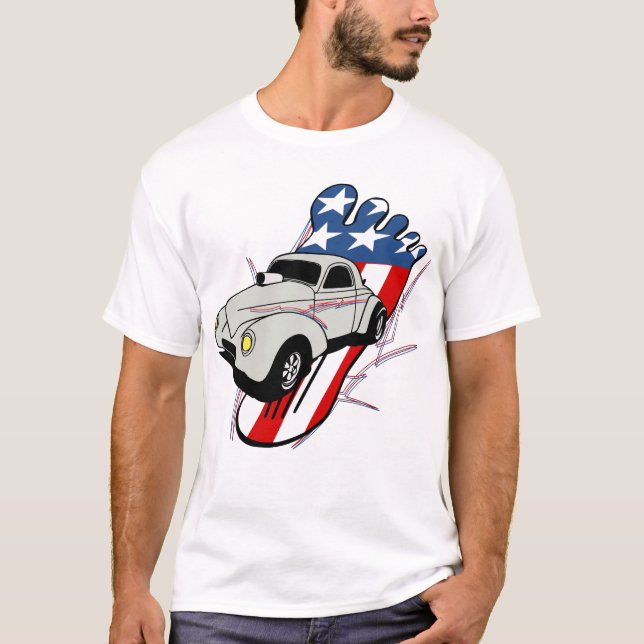 Barfüßig Gas-Pedal Willys T-Shirt (Vorderseite)