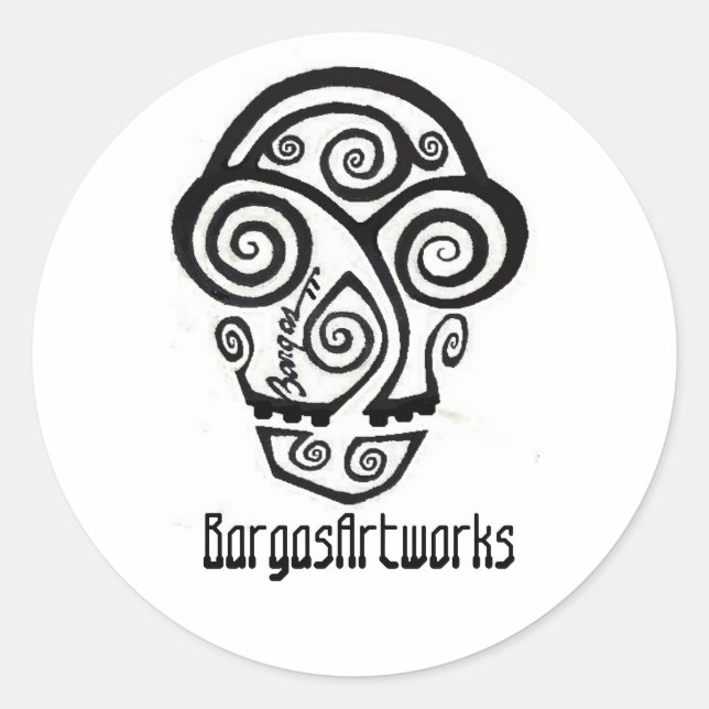 BargasArtworks-Logo-Aufkleber Runder Aufkleber (Vorderseite)