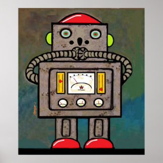 BargasArtworks Suprised Robot Print Poster