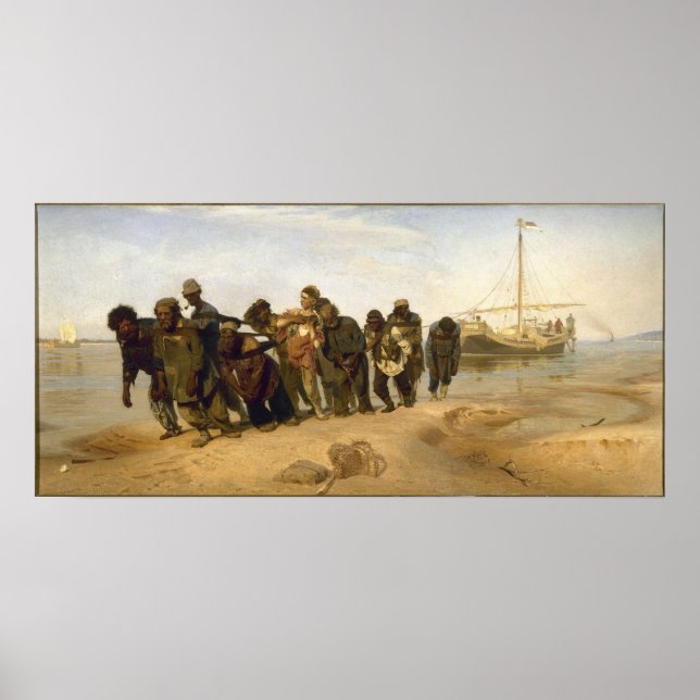 Barge Haulers auf der Wolga Poster (Vorne)