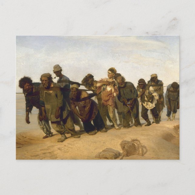 Barge Haulers auf der Wolga Postkarte (Vorderseite)