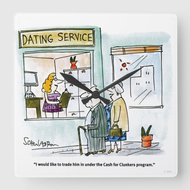 Bargeld für Kohlköpfe Quadratische Wanduhr (Vorderseite)