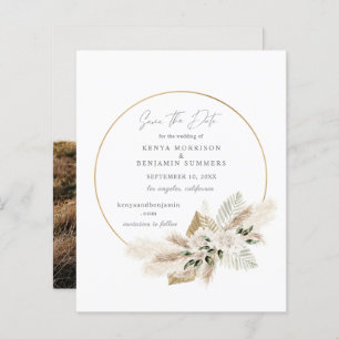 Bargin Foto & Boho Pampas Grass Save the Date