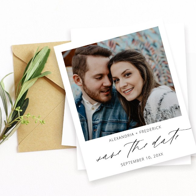 Bargin Instant Foto White Chic Save the Date (Von Creator hochgeladen)