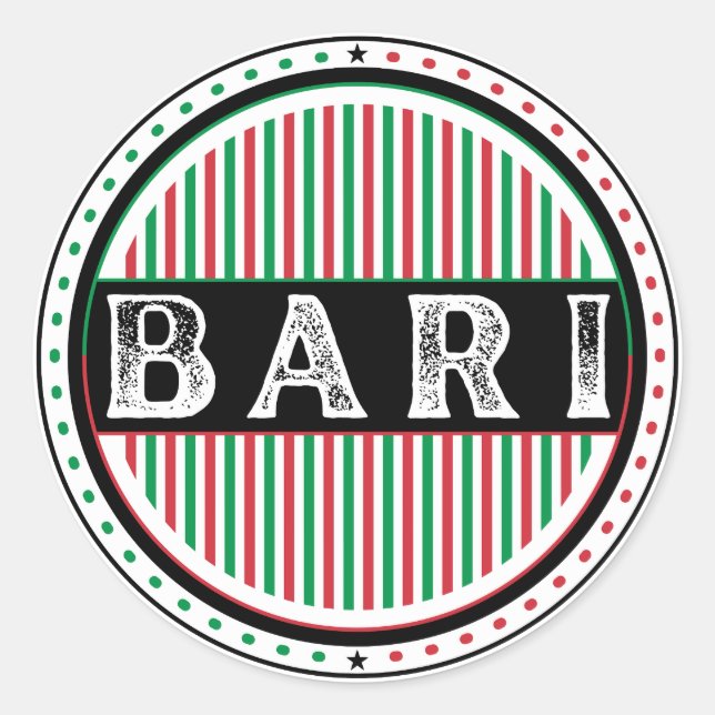 Bari City Pride Emblem – Italienische Identität Runder Aufkleber (Vorderseite)