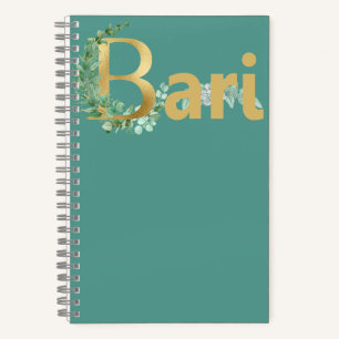 BARI IN GOLD MIT FLORALEN WEINEN FÜR BARBERSHOPPER NOTIZBUCH