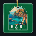 Bari Italien Reisen Kunst Vintag Keramikornament<br><div class="desc">Bari Retro Vektor Reise Design. Bari ist eine Hafenstadt an der Adria und die Hauptstadt der süditalienischen Region Apulien.</div>