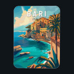 Bari Italien Reisen Kunst Vintag Magnet<br><div class="desc">Bari Retro Vektor Reise Design. Bari ist eine Hafenstadt an der Adria und die Hauptstadt der süditalienischen Region Apulien.</div>