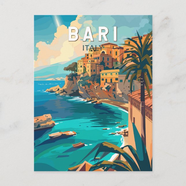Bari Italien Reisen Kunst Vintag Postkarte