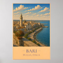 Bari, Italien – Vintage-Reiseposter