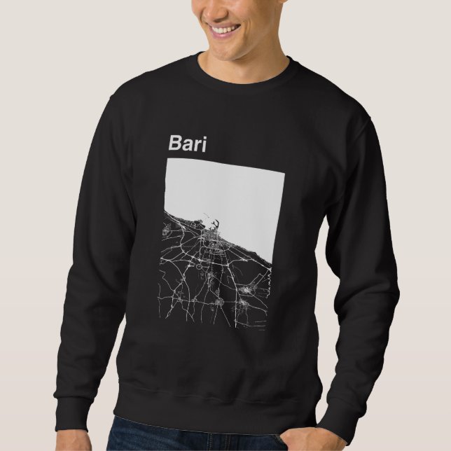 Bari Italy Classic City Map Graphic Sweatshirt (Vorderseite)