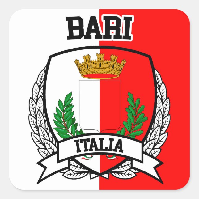 Bari Quadratischer Aufkleber (Vorderseite)