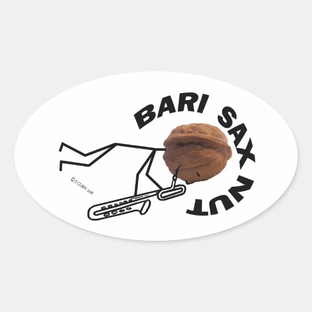 Bari Sax Nut Ovaler Aufkleber (Vorderseite)