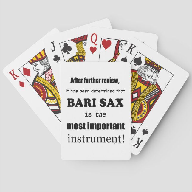 Bari Sax wichtigstes Instrument Spielkarten (Rückseite)