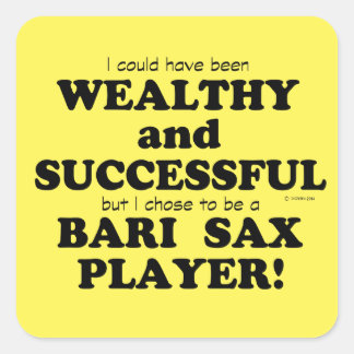 Bari Sax Wohlhabende und erfolgreiche Square Stick Quadratischer Aufkleber