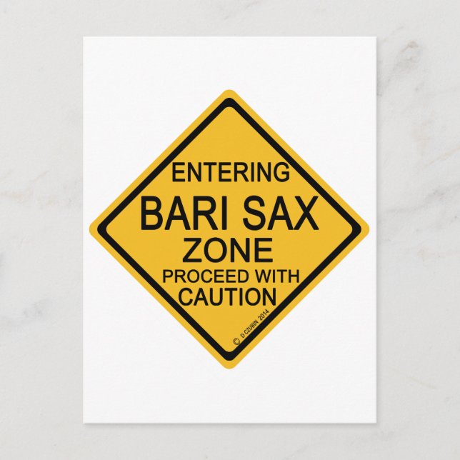 Bari Sax Zone betreten Postkarte (Vorderseite)