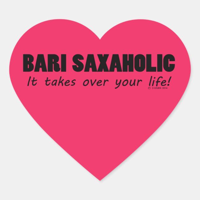 Bari Saxaholic Life Heart Sticker (Vorderseite)