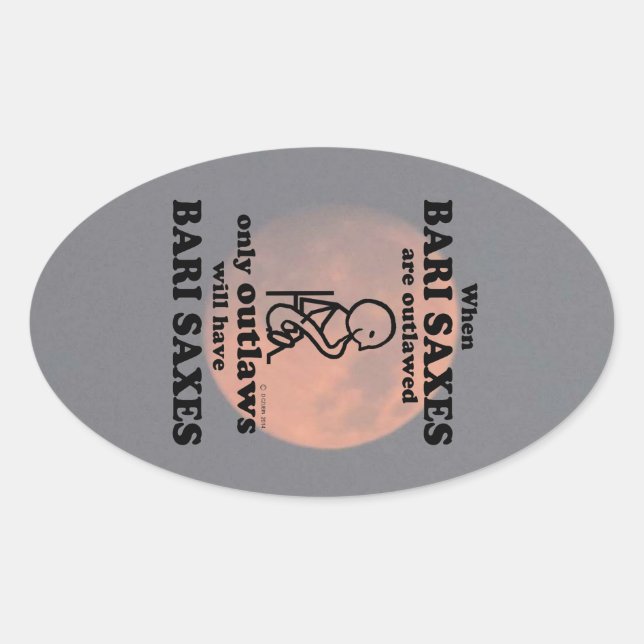 Bari Saxes Oval Sticker verbogen (Vorderseite)