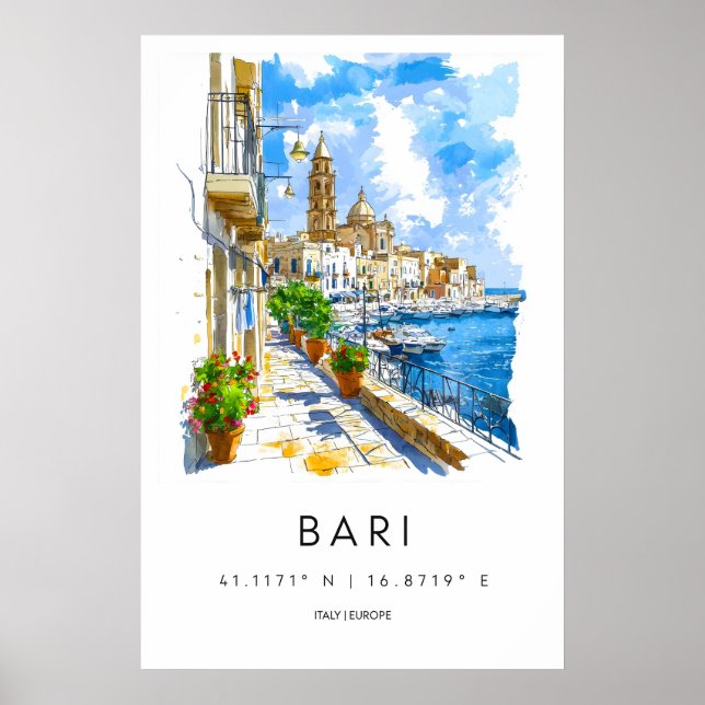 Bari Watercolor 2 Poster (Vorne)
