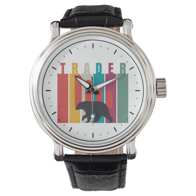Bärischer Markt | Trader | Einfaches Design Armbanduhr (Vorderseite)